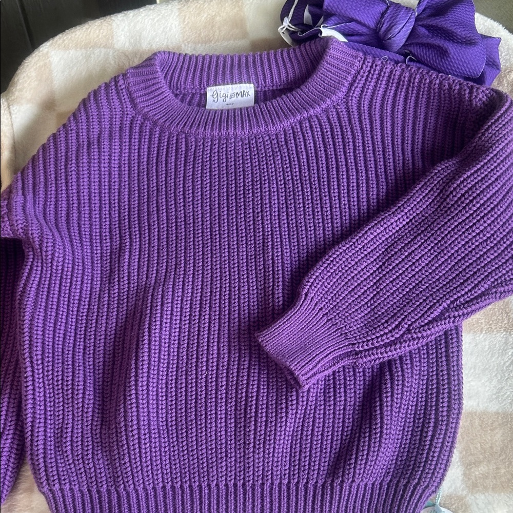 Gigi and Max fall sweater with matching headband new tags 4 to 5T
